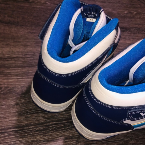 Vans Off the Wall Blue/white High-Top Sneakers - Picture 2 of 6